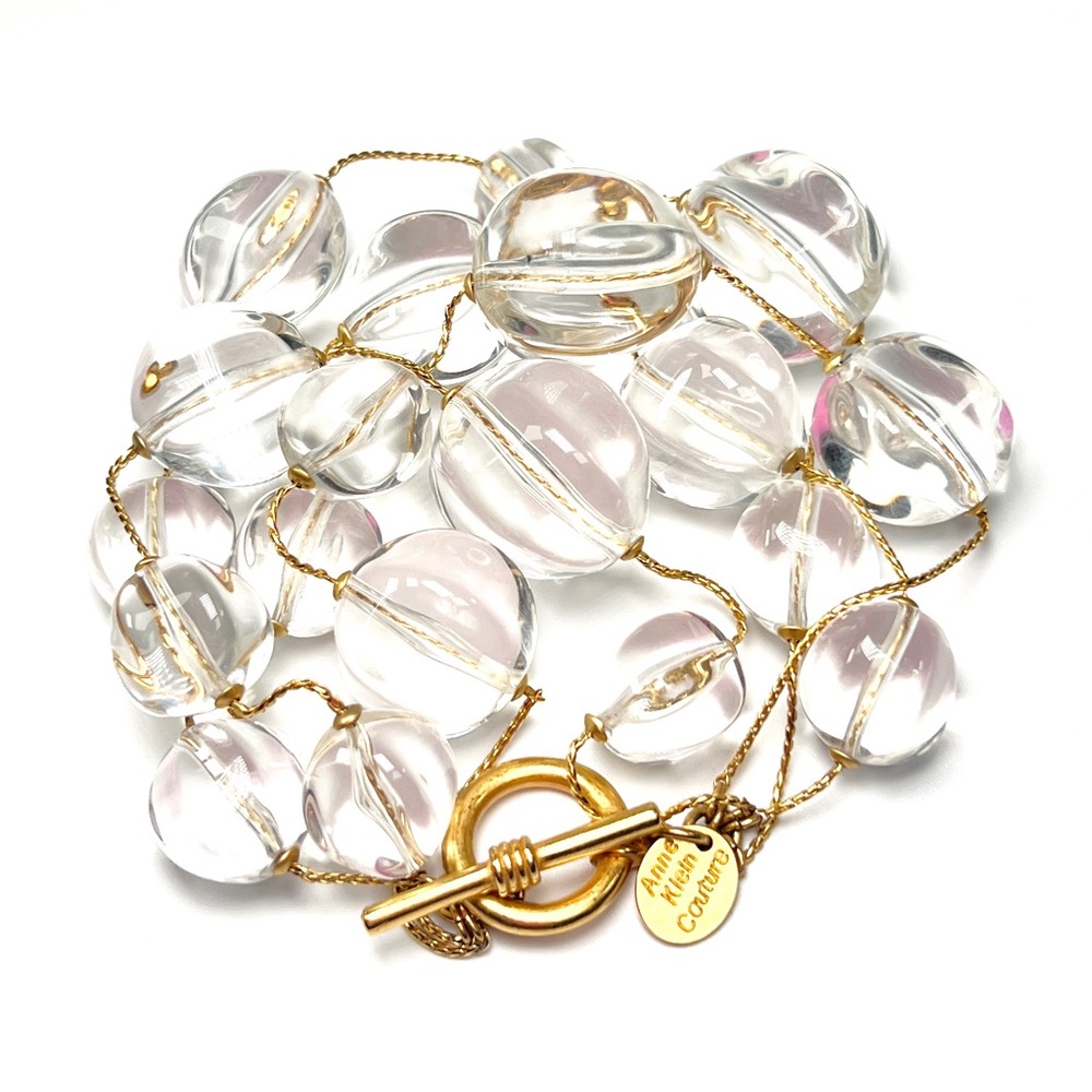 Rare Vintage Anne Klein Couture Lucite and Gold Multi-Strand Bracelet